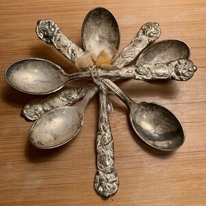 Vintage Silver plated ornate tiny spoons